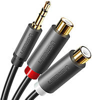 Переходник-разветвитель Ugreen 3.5mm M / 2RCA F 20CM AV124 RCA аудио - кабели