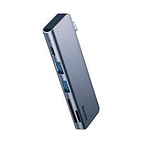 USB-хаб Baseus Harmonica Five-in-one HUB Adapter Grey (CAHUB-K0G)