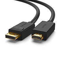 Кабель видео Ugreen Displayport to HDMI 4К/30Hz 1080P/60Hz 3D 1М черный DP101 HDMI адаптеры и конвертеры