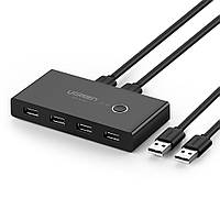 Комутатор Ugreen 2 In 4 Out USB 2.0 Switch Box 1.5 М Black (US216)