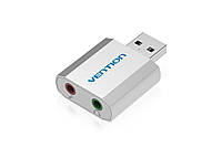 Внешняя звуковая карта Vention USB AUX Silver VAB-S13-SV USB звуковые карты