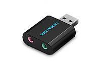 Внешняя звуковая карта Vention USB AUX черный VAB-S17-BK USB звуковые карты