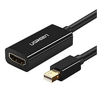 Переходник Ugreen Mini DisplayPort to HDMI Full HD Thunderbolt 2 черный MD112 HDMI адаптеры и конвертеры