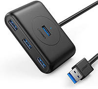 USB-хаб Ugreen USB 3.0 hub 4 порта 1М черный CR113 USB хабы