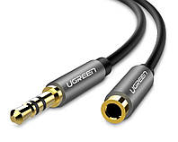 Кабель аудио Ugreen 3.5 mm удлинитель 1.5М черный AV118 3.5мм / 6.5мм аудио - кабели
