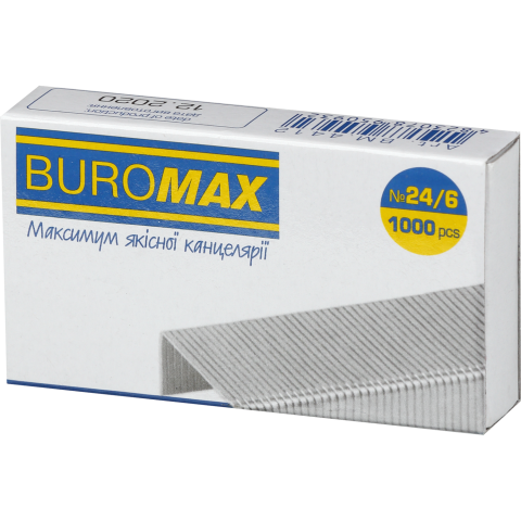 Скоби №24/6 ЛЮКС 1000шт Buromax BM.4412