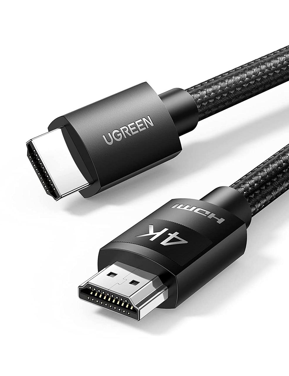 Високошвидкісний шнур HDMI кабель UGREEN 4K 2.0 в нейлонову оплітку чорний 1 м (HD119)