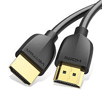 Тонкий кабель HDMI Vention Slim Portable HDMI 2.0 кабель черный в оплетке 1 м AAIBF HDMI - кабели