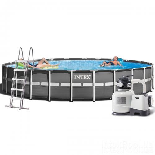 Каркасний Басейн Intex 26340, 732х132 см (фільтр-насос, сходи, тент, підстилка)