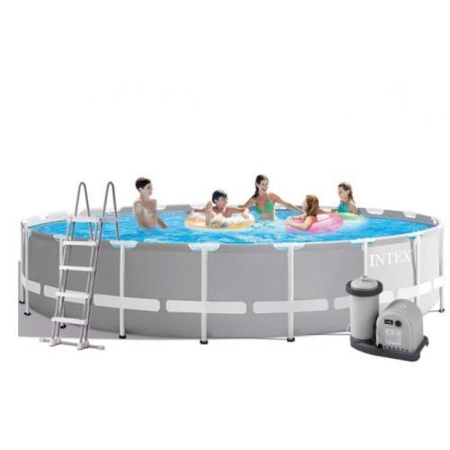 Каркасний басейн Intex 26756, 610х132 см (фільтр-насос, сходи, тент)