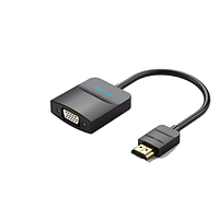 Конвертер переходник Vention New HDMI - VGA с aux кабелем черный 42444 HDMI адаптеры и конвертеры