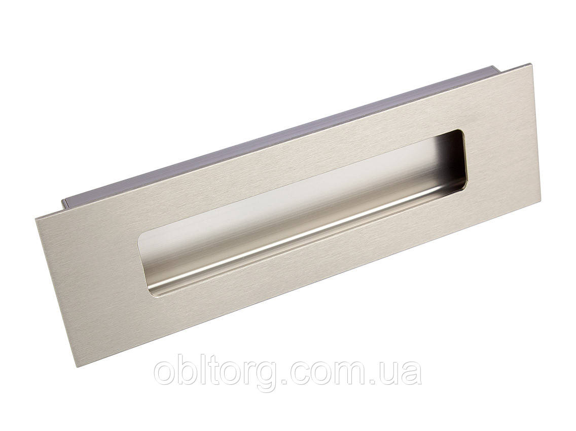 Ручка меблева врізна Virno Style 412/160 браш сатин нікель, фото 1