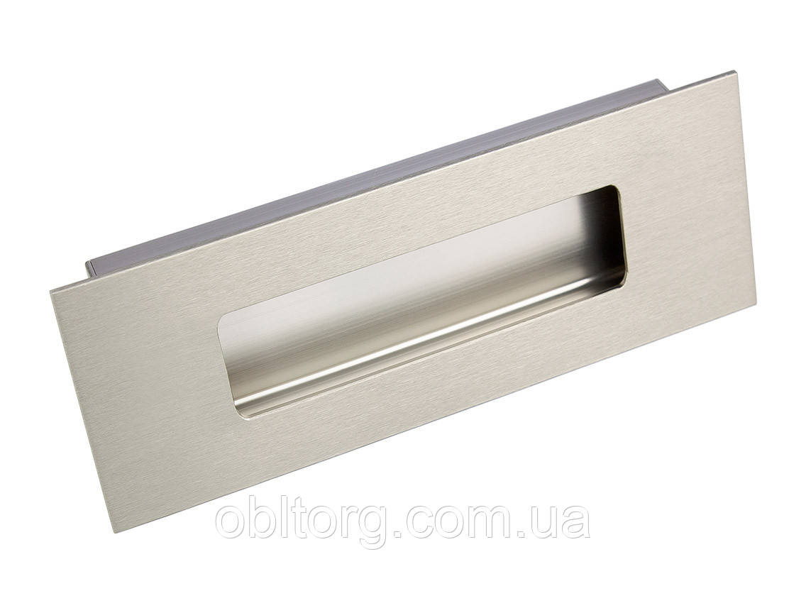 Ручка меблева врізна Virno Style 412 браш сатин нікель 128, фото 1