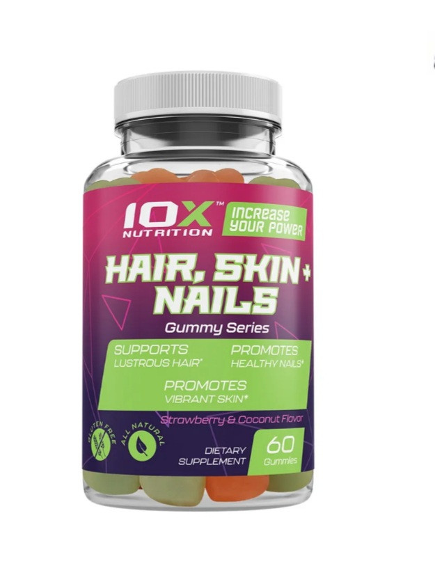 10XNUTRITION Здоров'я і довголіття HAIR, SKIN + NAILS 60 gummies