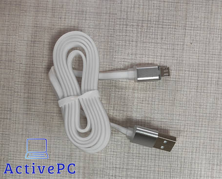 Кабель синхронізації USB-A 2.0 microUSB 1 м White, фото 1