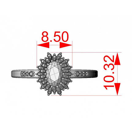 Кольцо помолвочное серебряное с бриллиантами, фото 2