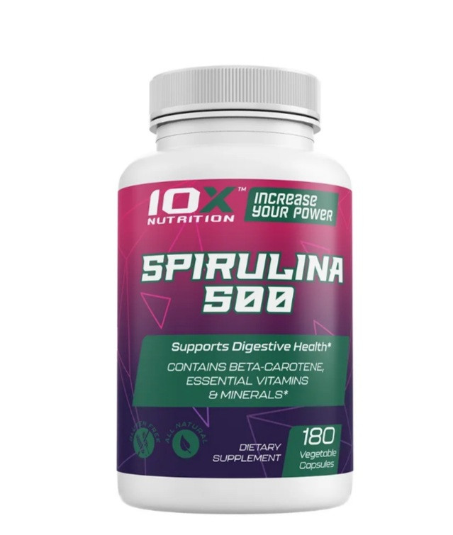 10XNUTRITION Здоров'я і довголіття SPIRULINA 500 - 180 veg capsules