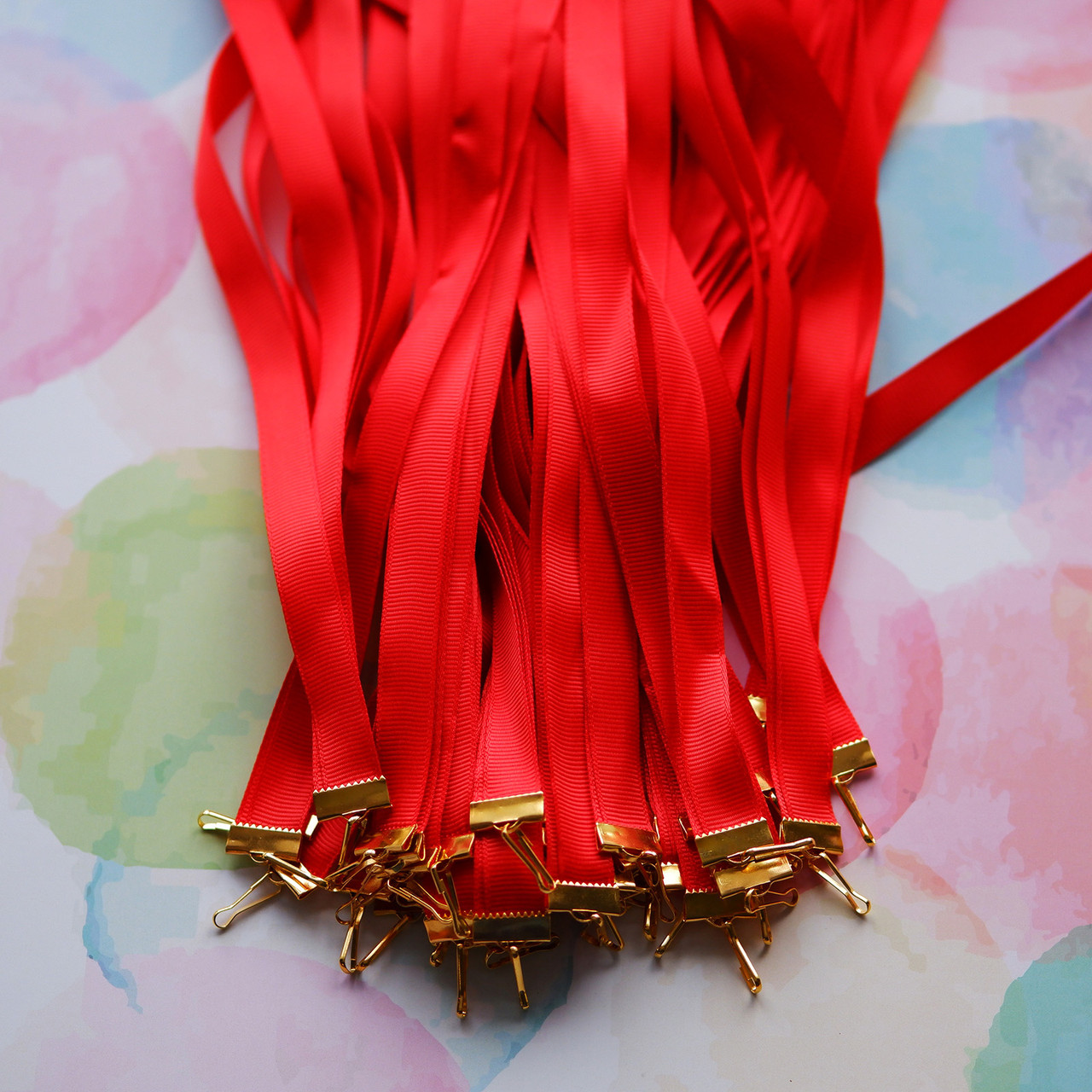 Стрічка для медалей і нагород, Червона, 12мм, 75см, фото 1