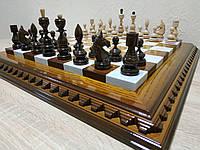 Шахматный набор: доска из древесины ясеня премиум качества и классические шахматные фигуры