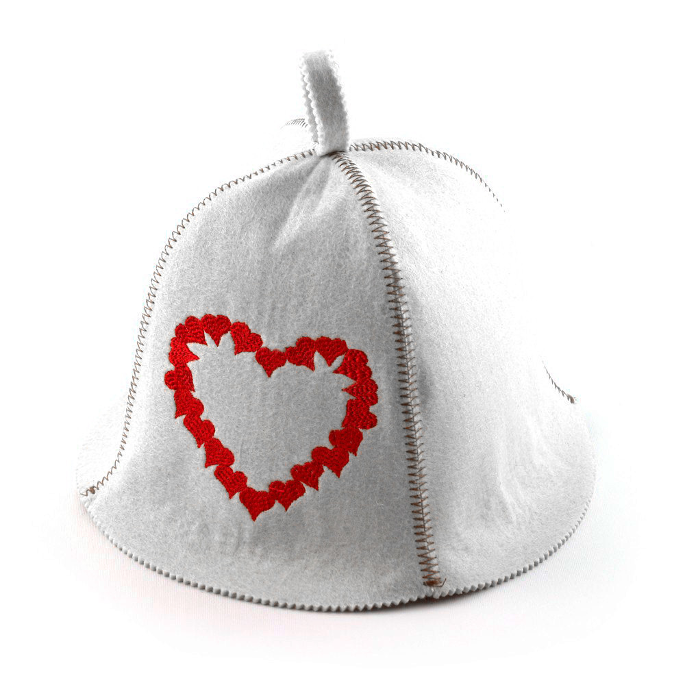Банна шапка Luxyart "Сплетіння сердець", штучне хутро, білий (LA-472)