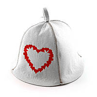 Банна шапка Luxyart "Сплетіння сердець", штучне хутро, білий (LA-472)