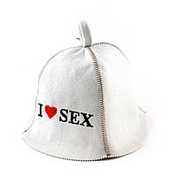 Банна шапка Luxyart "I love sex", штучне хутро, білий (LA-329)