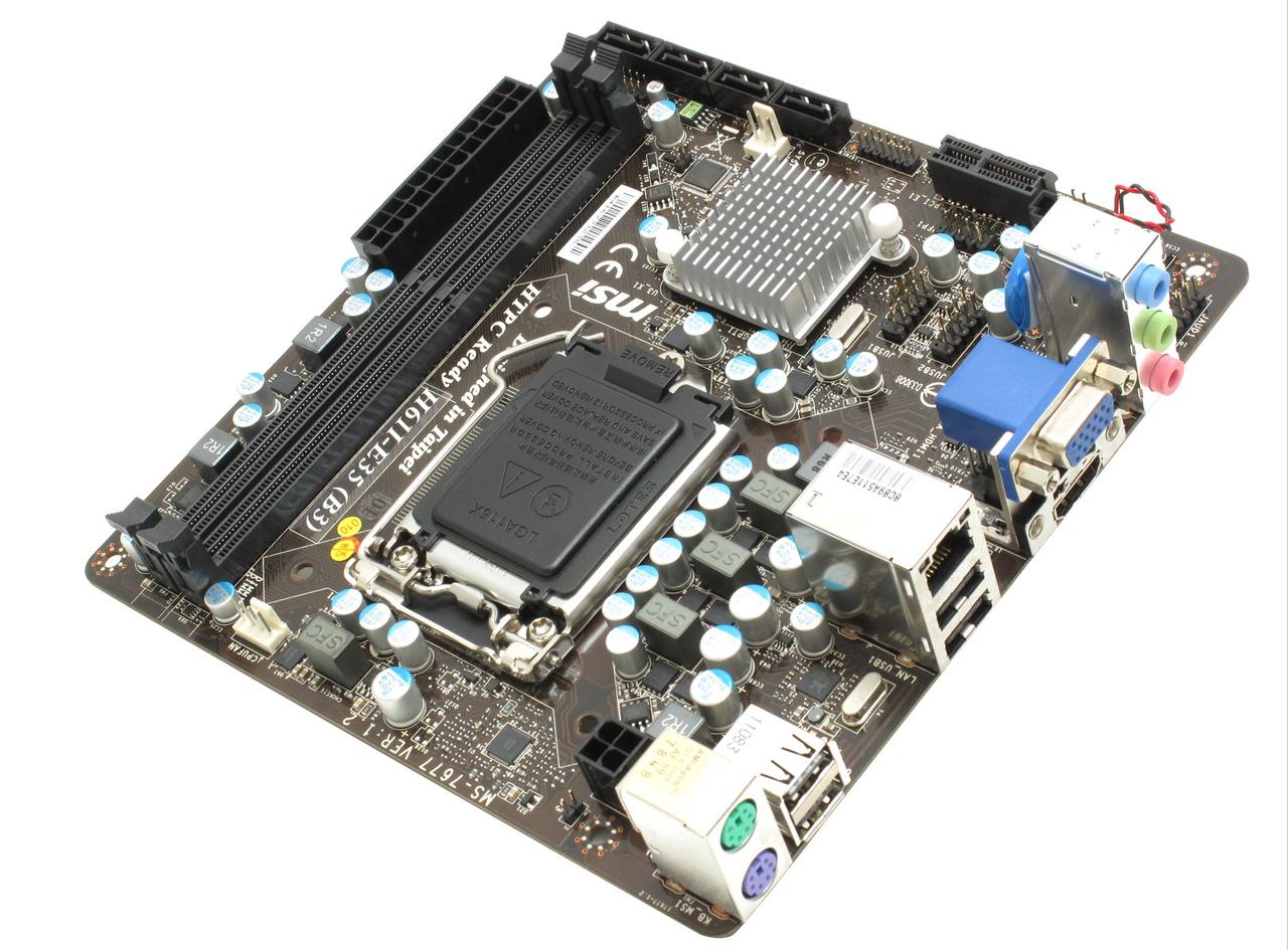 Материнська плата MSI H61I-E35 (B3), s1155, VGA, HDMI, Mini-ITX, (б/в)