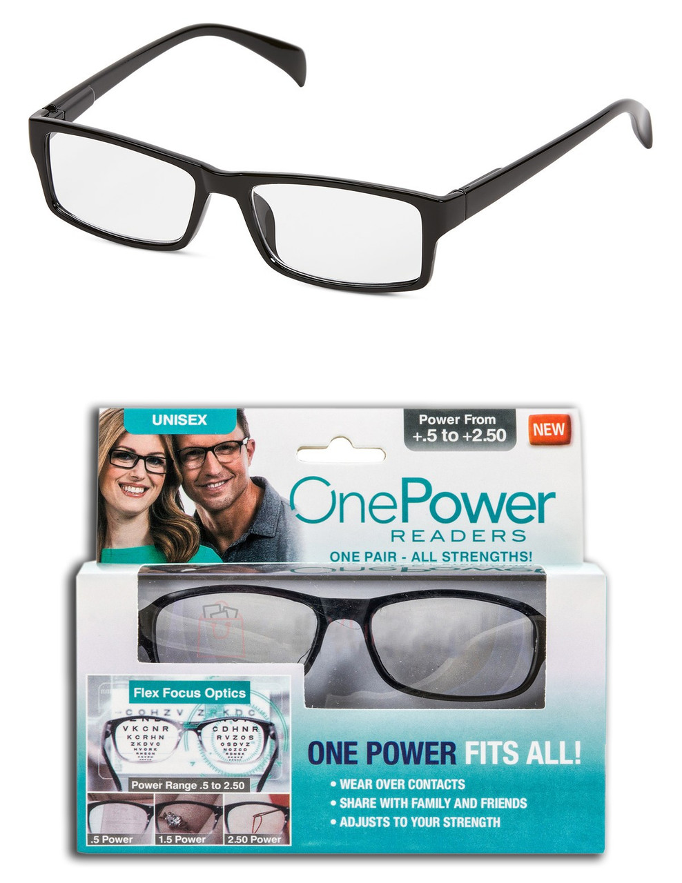 Стильні окуляри для корекції зору One power fits all ( power from +.5to +2.50 )