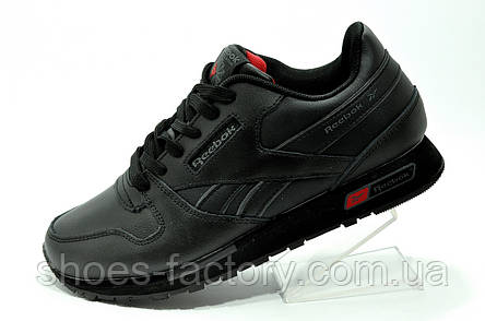 Підліткові кросівки Reebok Classic Leather чорні, фото 1