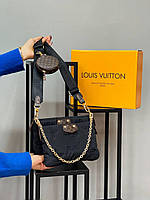 Сумка черная женская Louis Vuitton 3в1 MAXI MULTI POCHETTE Сумочка Луи Витон Клатч Крос-боди Люкс качество