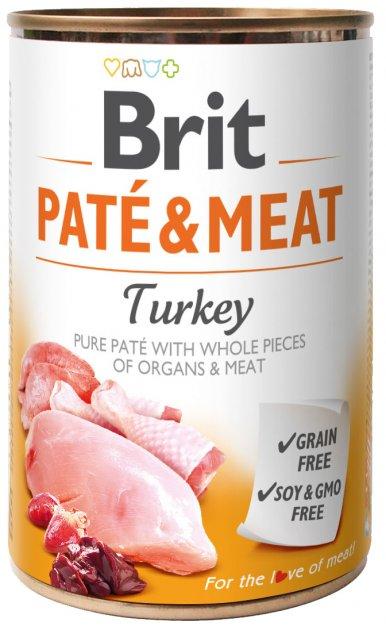 Вологий корм Brit Pate & Meat Dog з індичкою - 400 г