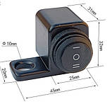 Перемикач під дзеркало (вариант2) ВКЛ.1/ВКЛ.2/ВИКЛ. водонепроникний, алюмінієвий сплав, фото 3