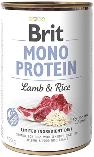 Вологий корм Brit Mono Protein Dog з ягнятком та рисом - 400 г