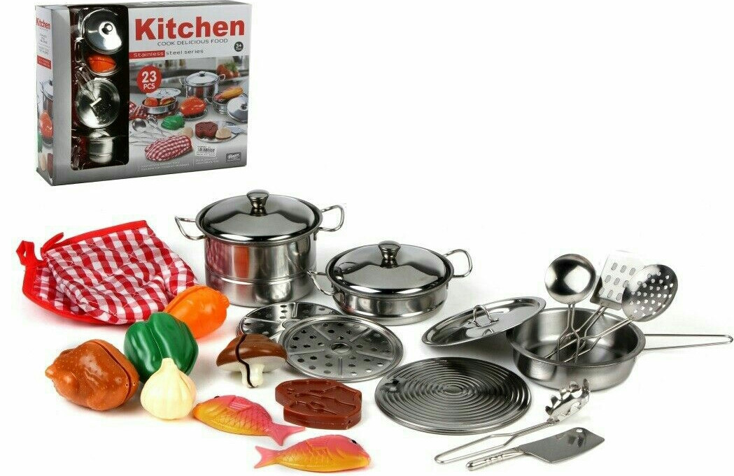 Детская игровая посуда, посуда для детей, игрушечная посуда, детская металлическая посуда, металл, 3456