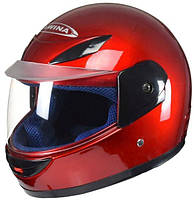 Мотоциклетний шолом MINI червоний матовий, розмір 47-48 cm, AJ0415
