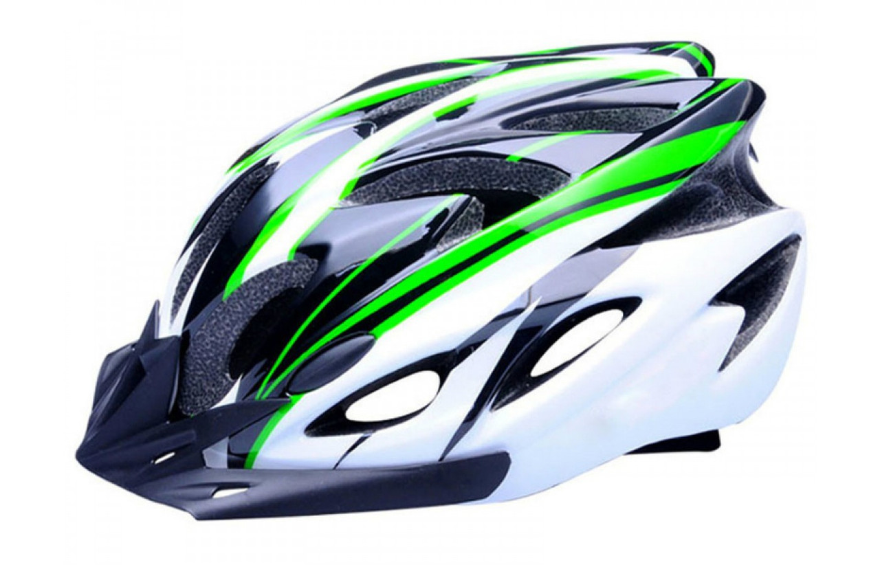 Шолом велосипедний Avanti AVH-001 чорний/білий/зелений (avh-001-green) - 54 - 58 см