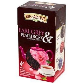 Чай чорний листовий розсипний Big-Active з бергамотом і чайною трояндою, 80 г, Польща