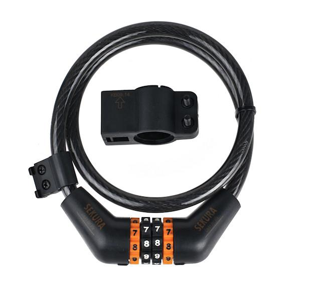 Замок велосипедний Sekura KB204 кодовий 12 х 850 (A-Z-0104)