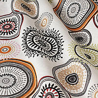 Декоративная ткань с тефлоновой пропиткой мандалы серые 180см Турция 88308v1