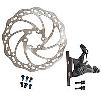 Супорт дискового гальма ProMax DSK-330R+ротор 160мм, задній чорний (DSK-330R)