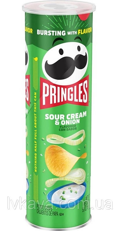 Чіпси Pringles Sour Cream & Onion, 165 гр