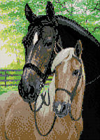 Алмазная вышивка " Влюбленная пара лошадей " упряжка любовь полная выкладка зашивка мозаика 5d наборы 30х40 см