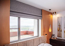 Римська штора штора римським однотонна сіро-бежева доставка безплатно