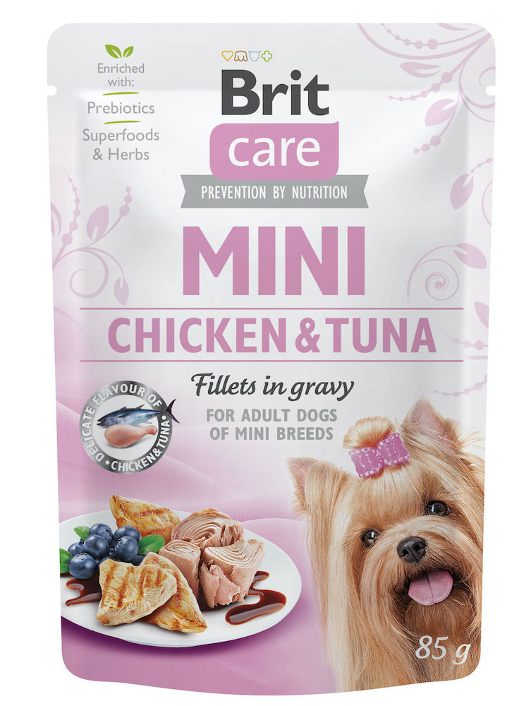 Вологий корм Brit Care Dog Mini Fillets In Gravy з куркою та тунцем для собак - 85 г