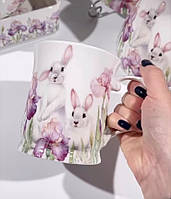 Кухоль 400 мл "Пасхальний кролик в ірисах" 924-802