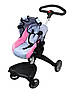 Іграшкова коляска тростина для ляльок дитяча Трансформер 2 в 1 колеса, що обертаються + регульована ручка + дитяче ліжечко, фото 3