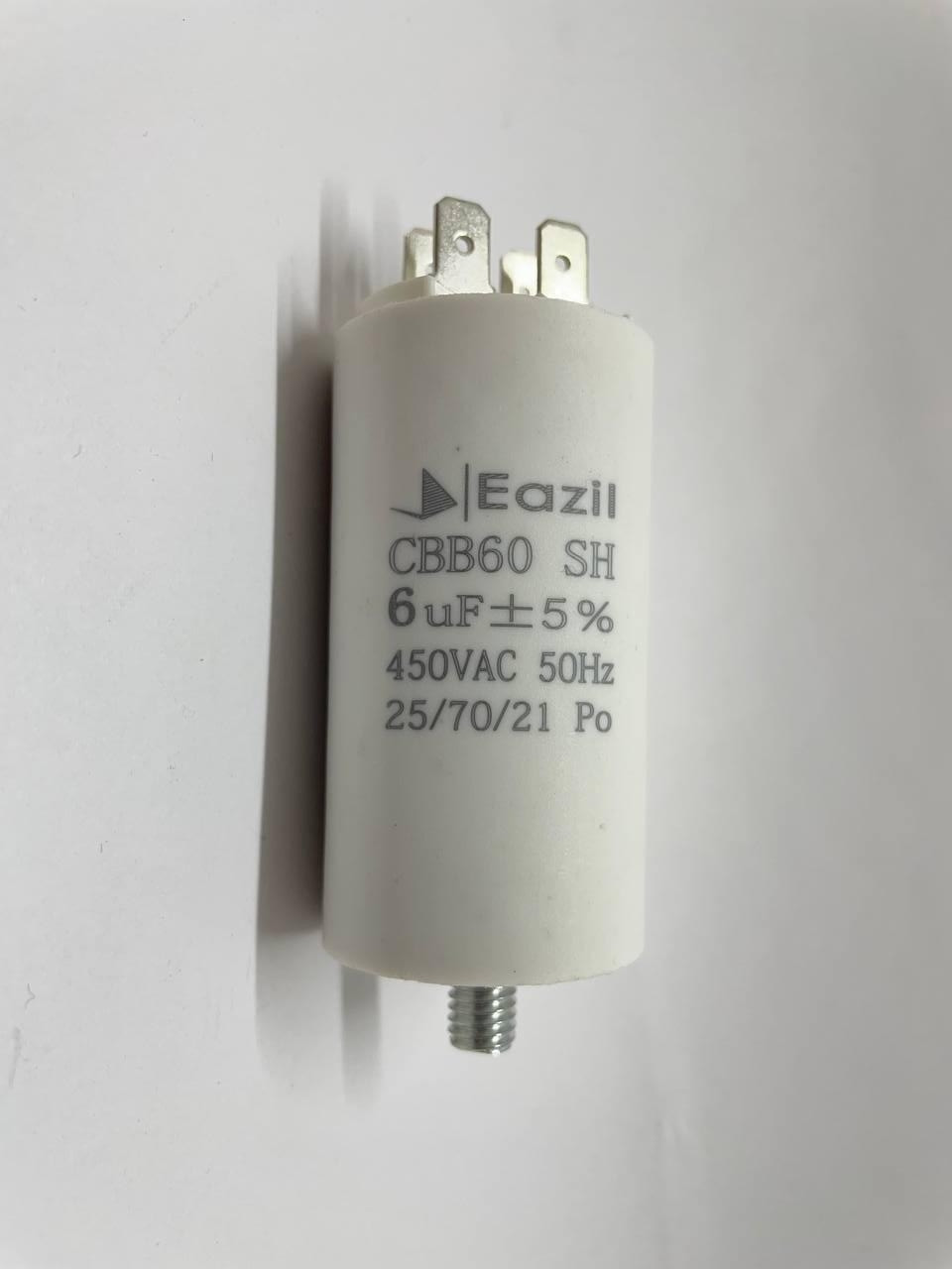 Конденсатор CBB60 6 мкФ 450V з гайкою (Eazil)