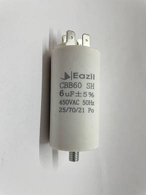 Конденсатор CBB60 6 мкФ 450V з гайкою (Eazil), фото 1