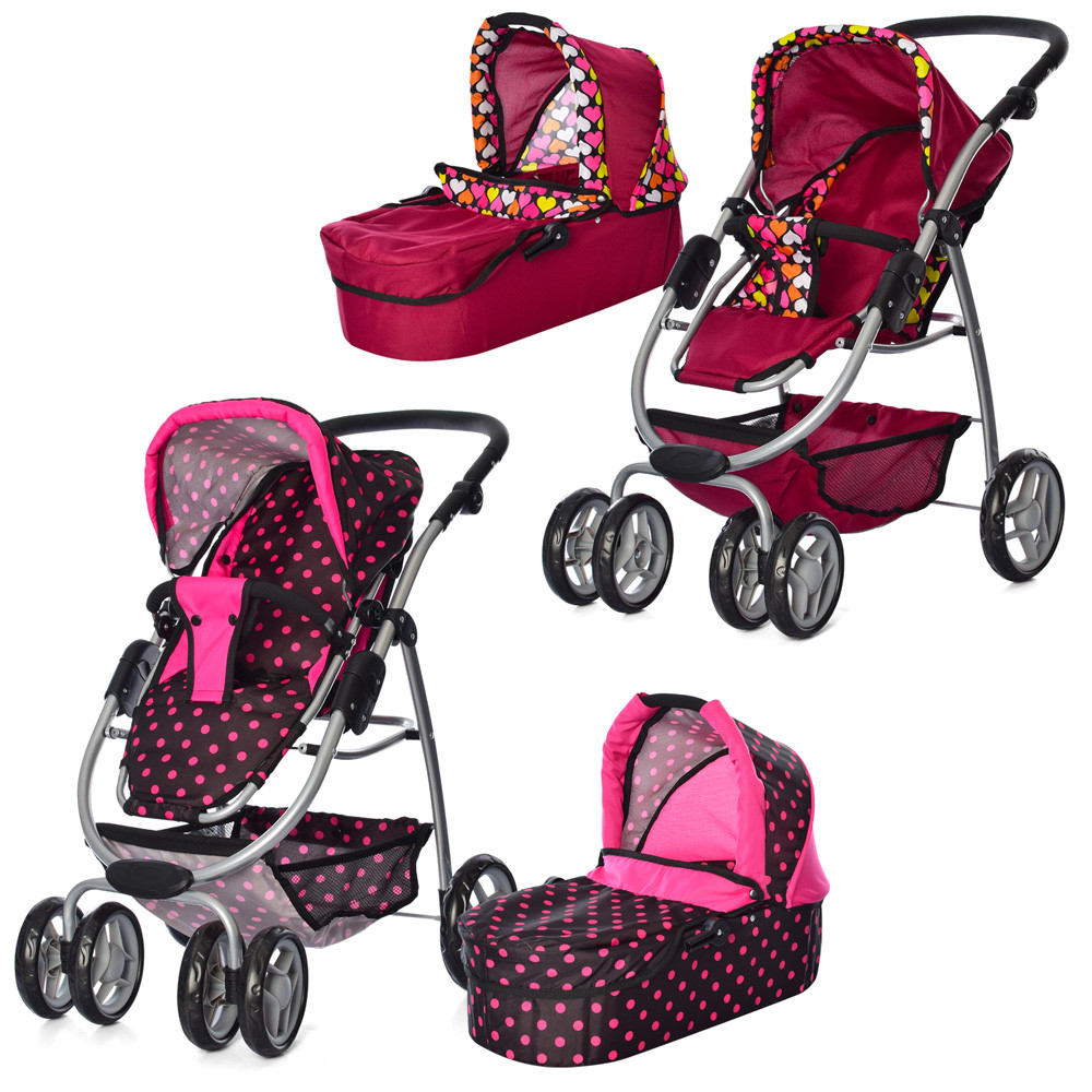 Коляска для ляльок трансформер із люлькою 9662, фото 1