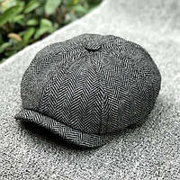 Шляпа Восьмиугольная мужская ретро Хулиганка 56-58 см Серый